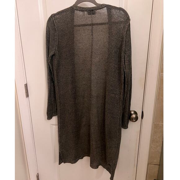 525 America 100% Linen Open Long Cardigan Duster Quiet Luxury Boho chic Preppy - Picture 4 of 12